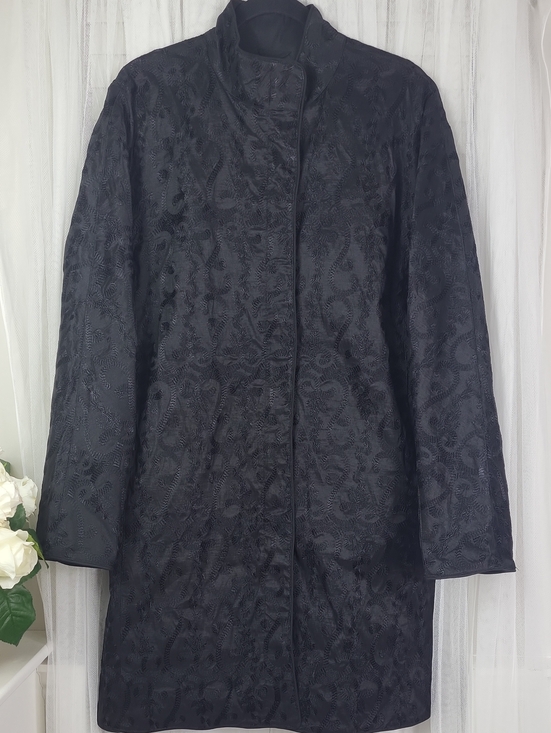 Mycra Pac Jackets & Blazers - Mycra Pac Black Textured Reversible Long Trench Coat. Size M/L